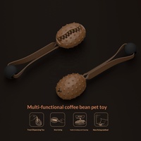 Jouet interactif pour chien, jouet à mâcher en caoutchouc en forme de grain de café avec poignée de traction en corde élastique pour l'entraînement