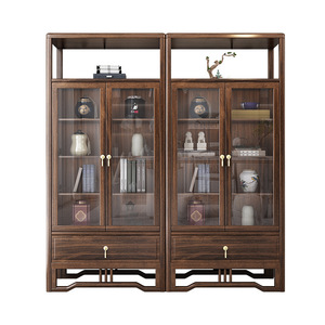 Chinese Style Ebony Display Shelf <b>Solid</b> <b>Wood</b> <b>Bookcase</b> Modular Design Living Room Curio Cabinet Tea Storage Rack - Product Image 4