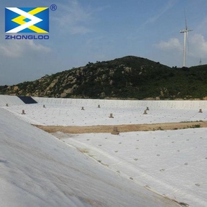 Filtro de geotextil no tejido blanco y negro, aguja de fibra de filamento largo, geotextil no tejido perforado para ferrocarril de carretera - Product Image 1