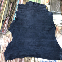 Kulit Domba Suede Biru Tua Berkualitas Baik Tanpa Bintik atau Goresan untuk Pembuatan Sepatu dan Tas