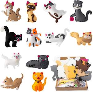 <span class=keywords><strong>Facile</strong></span> da cucire educativo di apprendimento precoce artigianato principiante bambini fai da te divertente animale di peluche gattino sentiva gatto del giocattolo del mestiere kit da cucito - Product Image 1