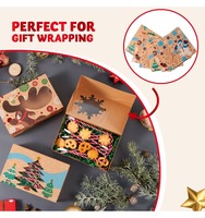 Boîte à pâtisseries de Noël en carton kraft brun pour biscuits, cupcakes, brownies