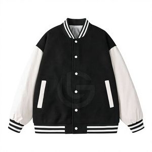 Vente en gros de veste universitaire à col montant avec logo personnalisé pour hommes de grande taille pour l'extérieur vente avec les mêmes manches en matériaux pour l'extérieur - Product Image 1