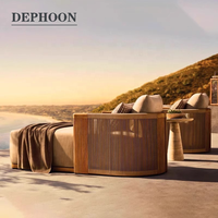 Chaise longue de jardin extérieure pliable moderne en teck de loisirs européens avec coussins chaise longue pour le patio et la plage