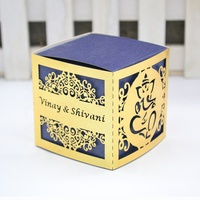 Boîte à cadeaux indiens 50 pièces, découpé au laser, personnalisés, boîte en papier à bonbons pour mariage