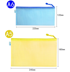 Giá rẻ Văn Phòng TrườNg Nguồn cung cấp 10 màu sắc trong suốt túi lưới A4 PVC túi tài liệu lưới dây kéo Pouch - Product Image 3