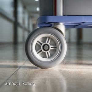 Carrello Medico per Trasporto Interno con Ringhiere e Ruote Silenziose di Keling Medical - Product Image 5