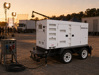 Generator Diesel Perkins 280KW yang Dapat Diderek, Generator Tipe Trailer 350Kva, Generator Berpendingin Air, Generator AC Tiga Fasa Tanpa Sikat