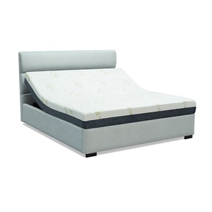 Foldable <strong>Queen</strong> Size Adjustable <strong>Bed</strong> <strong>Frame</strong> with Headboard and Mattress - Product Image 2