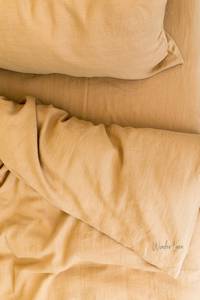Juego de Funda Nórdica de Lino 100% de Tamaño Personalizado, 200 Hilos, Certificado OEKO-TEX, Estilo Shabby Chic, Colección Hoteles, Color Mostaza, Tamaño Queen, con Botones - Product Image 2