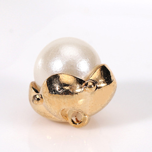 11.5mm fantasia oro placcatura <span class=keywords><strong>argento</strong></span> colore bianco con gambo rotondo in lega di plastica perla camicia abito gonna bottoni - Product Image 5