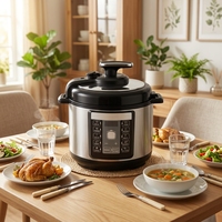 Cuisinière électrique à pression OEM 220-240V 5L en acier inoxydable avec revêtement antiadhésif, écran LED programmable 10-en-1, certifiée CB CE RoHS LFGB