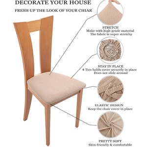 Coprisedia Jacquard in Spandex coprisedile <span class=keywords><strong>per</strong></span> sedia elasticizzato imbottito <span class=keywords><strong>per</strong></span> sala da pranzo - Product Image 5