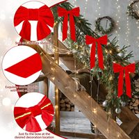 Vente en gros Décorations d'arc en velours personnalisables Arbre de Noël Artisanat Emballage de cadeaux Guirlande de fleurs Ornements suspendus de vacances