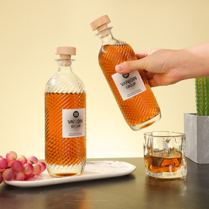 Alta calidad redondo transparente 375ml 500ml pedernal vacío vodka licor <span class=keywords><strong>Gin</strong></span> Ron Tequila licores botellas de vidrio con tapa en T - Product Image 5