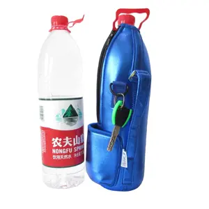 1.5L metallic Neoprene water bottle cooler ,plastic water bottle holder, bottle sleeve with handle