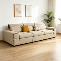 Ensemble de canapés sectionnels compacts et durables en toile, garnissage en éponge, design carré moderne, gain de place pour les petits appartements et villas