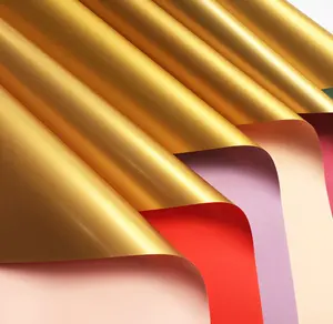 Двусторонняя оберточная бумага с золотыми цветами, двухцветная Водонепроницаемая оберточная бумага, подарочная упаковка, оберточная бумага для букета