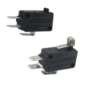 Kw3a Fabricage Microschakelaars 40t85 10a 25a Korte Rolhendel Actuator Miniatuur Microschakelaar Tijdelijke Snap Actie Microschakelaar