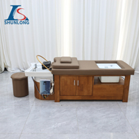 Tempat Tidur Spa Kaki dan Kepala untuk Keramas, Pijat Thailand, Salon, Wastafel, Pedikur Korea, Tempat Tidur Spa Kepala Kayu