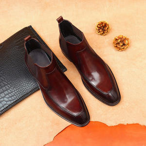 โปรโมชั่นใหญ่ปี 2025 รองเท้าบูทเชลซีหนังแท้กันน้ำสำหรับผู้ชาย สไตล์คลาสสิกทรงหุ้มข้อสูงแบบอังกฤษ สำหรับธุรกิจ สีสันสดใส - Product Image 4