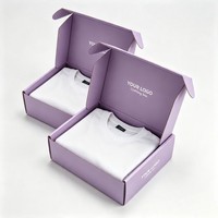 Boîte d'expédition en carton ondulé en gros avec impression de logo personnalisé, boîte pour produits vestimentaires, emballage d'expédition de t-shirts avec encre à base de soja