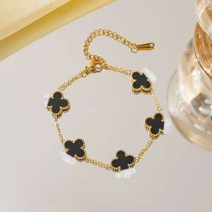 <strong>Women's</strong> 18K Gold-Plated Butterfly Charm Bracelet with Natural Stone Trendy <strong>Fashion</strong> Pendant Manufacturer Wholesale - Product Image 5