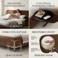 Lit double moderne de luxe français, grand format, en sherpa blanc, pour chambre principale, appartement modulaire, hôtel, lit moelleux