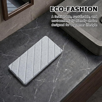 Tapis absorbant à séchage rapide CC, organiseur de robinet, plateau en pierre pour savons et produits de toilette, et plantes, gris, 8,3" x 4" pour éponge