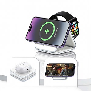 Recci RCW-36 Cargador Inalámbrico Magnético Plegable 3 en 1 para Teléfonos Inteligentes, Relojes y Auriculares - Product Image 3