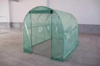 Serre tunnel robuste en acier pour jardinage extérieur avec bâche en PE verte enroulable et 8 fenêtres ventilées