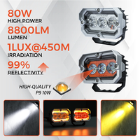 Feux de travail LED pour voiture tout-terrain 12V 24V DRL ambre 80W haute puissance 8800Lm Zd4F pour pare-chocs 4x4 camion SUV UTV lampe auxiliaire