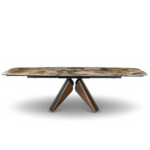 <span class=keywords><strong>Mesa</strong></span> de <span class=keywords><strong>Comedor</strong></span> <span class=keywords><strong>Extensible</strong></span> de Estilo Retro con Base de Metal y Tapa de Losa de Roca, <span class=keywords><strong>para</strong></span> 8 a <span class=keywords><strong>10</strong></span> <span class=keywords><strong>Personas</strong></span>, en Oferta - Product Image 3