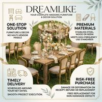 Ensemble de mobilier de mariage en bois haut de gamme, solution de location tout-en-un pour événements, table de banquet, chaise, canapé, comptoir de bar, commande en gros