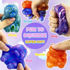 Jouets à presser en forme d'ours texturés et colorés, remplis de maltose, pour le jeu sensoriel, soulagement de l'anxiété, concentration, unisexe, 5 à 7 ans, matériau TPE - Product Image 1