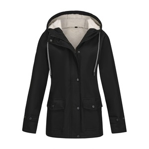Chaqueta Deportiva con Capucha para <span class=keywords><strong>Mujer</strong></span>, Primavera-Otoño 2025, Cortavientos, Impermeable, con Forro Polar, Holgada, Talla Grande - Product Image 3