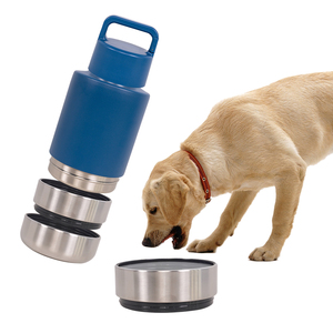 ขวดน้ำและอาหารสัตว์เลี้ยงแบบพกพา สแตนเลส สำหรับเดินทาง ถอดประกอบได้ ผลิตโดยโรงงาน ขายส่ง รับทำโลโก้ ได้รับการรับรองมาตรฐาน BSCI ลายสัตว์ - Product Image 2