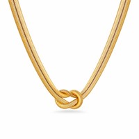 Collier chaîne serpent double couche plaqué or 18 carats, style classique et tendance, bijoux de mode en gros