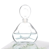 Flacon diffuseur de parfum tendance et unique en verre transparent avec bouchon anneau, flacon de parfum rond créatif pour parfum d'ambiance