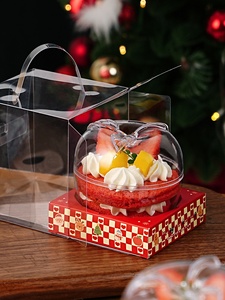 Cajas Transparentes Portátiles y Cajas de Plástico Aptas <span class=keywords><strong>para</strong></span> Guardar Cupcakes Navideños, Tiramisú, <span class=keywords><strong>Dulces</strong></span> y Galletas <span class=keywords><strong>con</strong></span> Tapa - Product Image 4