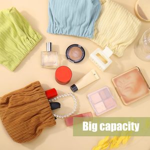 Accessoires cosmétiques portables petit organisateur Popper en velours côtelé sac de rangement <span class=keywords><strong>élastique</strong></span> pochettes de maquillage pour sac à main - Product Image 5
