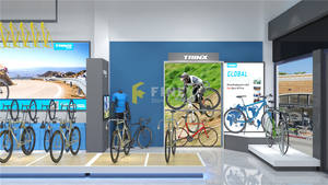 Estante de madera y Metal para decoración de bicicletas, estante de exhibición personalizado para tienda de bicicletas - Product Image 3