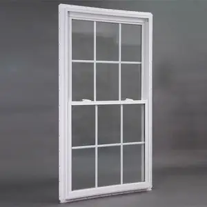 Factory Price Hotian Double Panel vinyl Single Hung Window PVC window