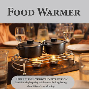 2026 Coffee <strong>Tea</strong> <strong>Warmer</strong> Silver Chrome-plated Warming Grid <strong>Food</strong> <strong>Warmer</strong> Tealight Holders for 2 <strong>Tea</strong> <strong>Lights</strong> to Place Cups, Pots - Product Image 3