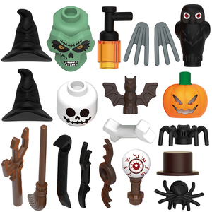 G0185 Mini Blocs de Construction Horreur à Collectionner : <span class=keywords><strong>Petit</strong></span> <span class=keywords><strong>Garçon</strong></span> Sorcière, Loup-<span class=keywords><strong>garou</strong></span>, Citrouille Rire, Zombie, Tête de Citrouille, Sorcière, Comte - Jouets Cadeaux pour Enfants - Product Image 1