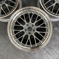 Vente directe d'usine en Chine, jantes de voiture forgées en trois parties polies personnalisées de 18, 19, 20, 21, 22, 24 pouces