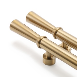 Poignée de porte principale en cuivre pur de 24 pouces de long, finition or brossé, paire de poignées, quincaillerie haut de gamme pour entrée de gros appareils électroménagers - Product Image 2