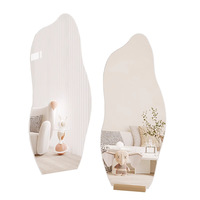 Miroir moderne minimaliste sans cadre, à commande tactile, éclairé par LED, de forme irrégulière, à poser au mur ou sur pied, design nuage