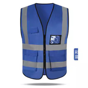 Gilet de sécurité réfléchissant orange avec bandes réfléchissantes, quatre poches, vêtements de travail unisexes pour usage technique - Product Image 3