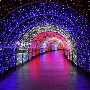 2024 New Wedding Decoration LED Heart Arch Light Outdoor Street Arch Decoration 3D Arch Motif Light